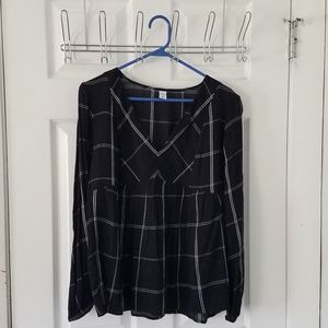 Old Navy Black Peasant Top